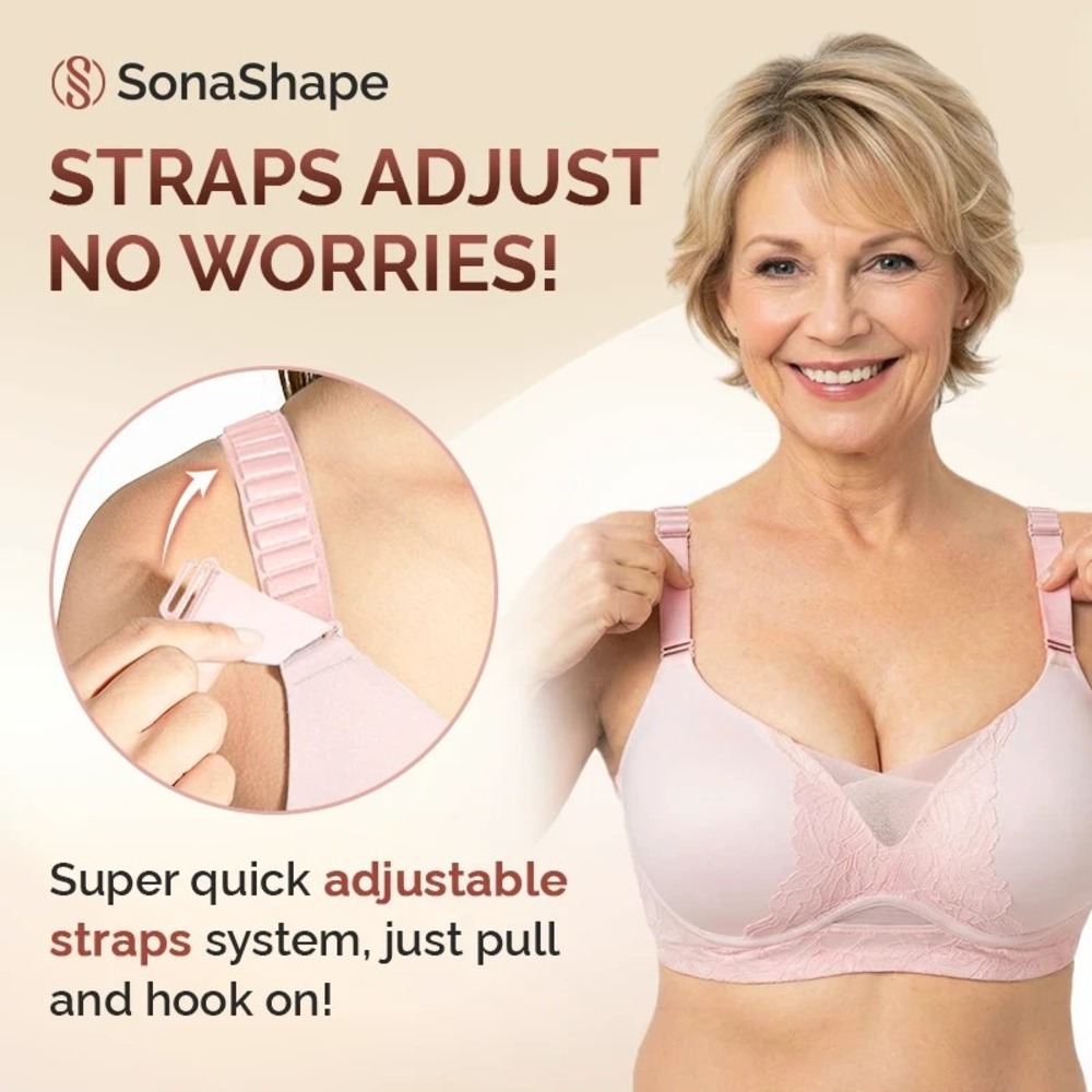 SonaShape Daily Comfort Seamless Lifting Bra L (36C) White Solid Adjustable NWT